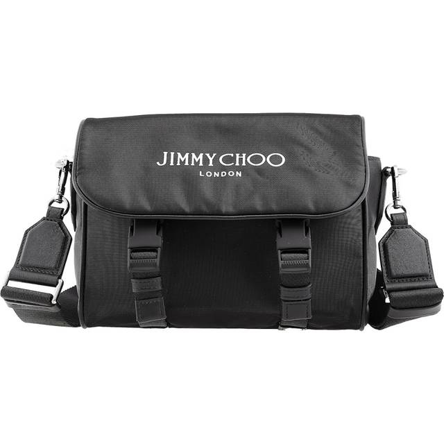 Jimmy Choo Eli Logo Print Nylon Crossbody - Gunmetal (Dimension: 8.0000x7.0000x4.0000 inches)