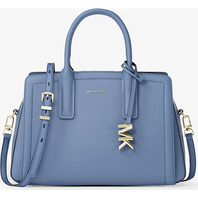 MK Laila Small Pebbled Leather Satchel - Blue - Michael Kors - ONE SIZE