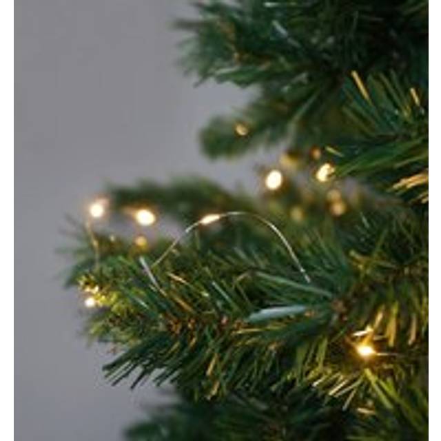 Outdoor Plug In Micro Fairy Lights on Silver Wire, 50 LEDs