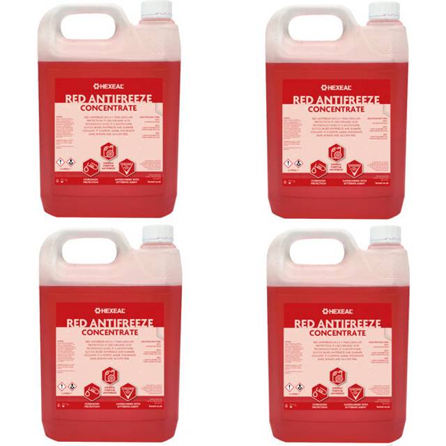 Hexeal Red Antifreeze & Coolant I 20L I -37 ÂºC /High Concentrate/Longlife