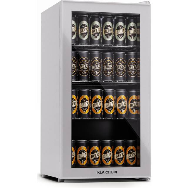Klarstein - Beer Fridge, 74L Glass Mini Fridge for Bedrooms, Quiet Small Fridge Wine Cooler, Indoor/Outdoor Home Bar Storage for Beverages, Soft