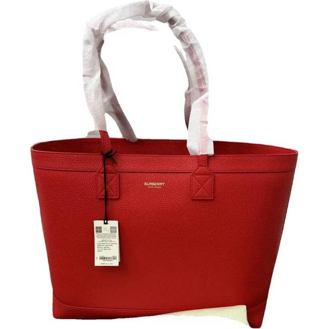 Burberry MD London Nova Check Tote Bag Red Medium (Size 14.25 W x 12 H x 6.5 D)