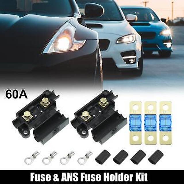 1 Set 60a Fuse Kit 2 X Inline Ans Holder 3 X 60 Amp Fuses Dual Battery Charger