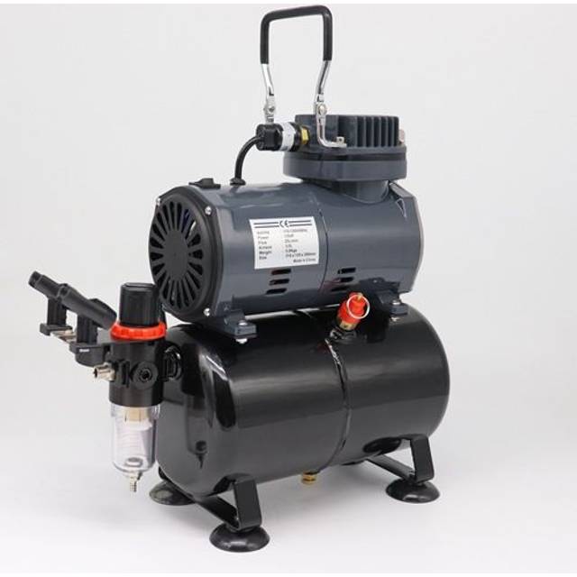 Switzer airbrush with compressor - double action air brush spray kit grey
