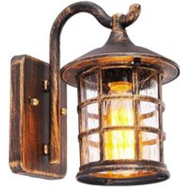 Antique Wall Lamp Waterproof Outdoor Wall Lamp, E27 Bulb, Glass and Aluminum, IP44, Vintage Courtyard Garden Terrace Corridor Wall Lighting (Color :