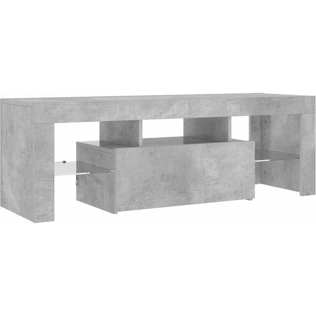 vidaXL TV Cabinet with LED Lights Concrete Grey 120x35x40 cm