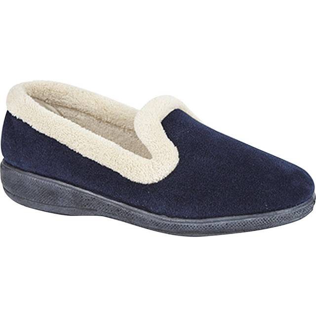 Sleepers Sophia MEMORY FOAM Slippers Womens - Navy - Size UK 5