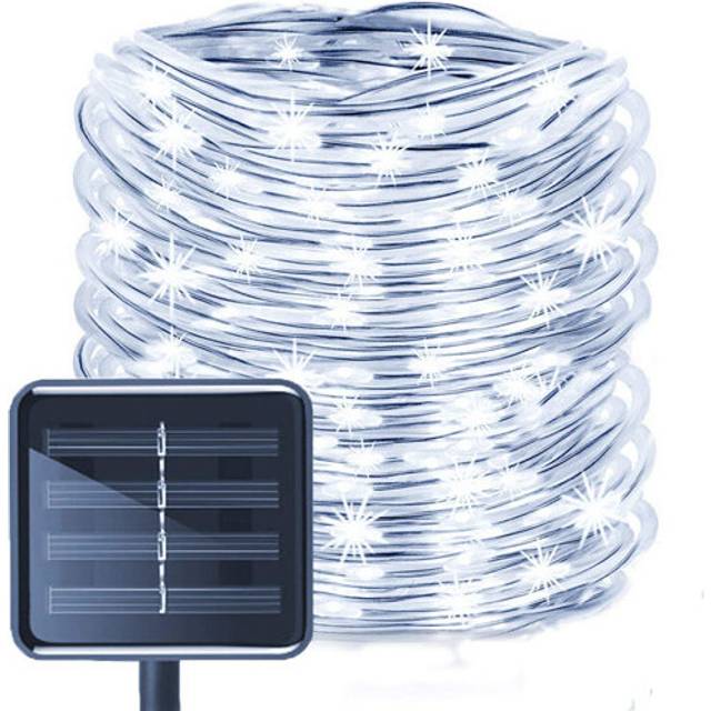 39.37ft 100 LED Solar Rope Tube Lights Waterproof String Light Garden