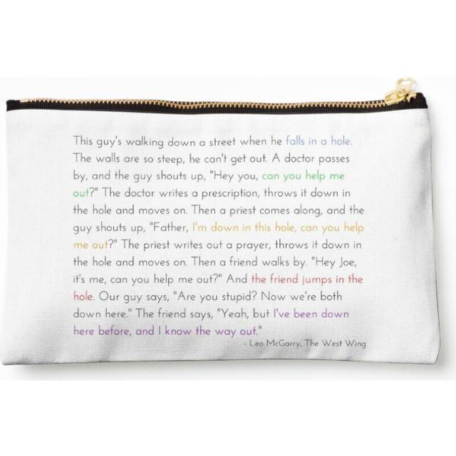 Makeup Bag Leo McGarry's Guy Falls in a Hole Speech Cosmetic Organizer Tyvek Paper Bags Zipper Pouch