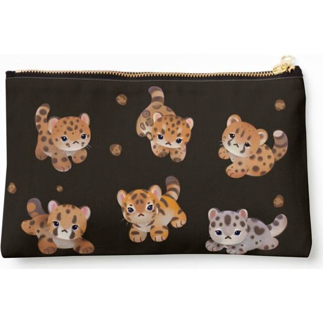 Makeup Bag The year of big cat cubs - dark Cosmetic Organizer Tyvek Paper Bags Zipper Pouch