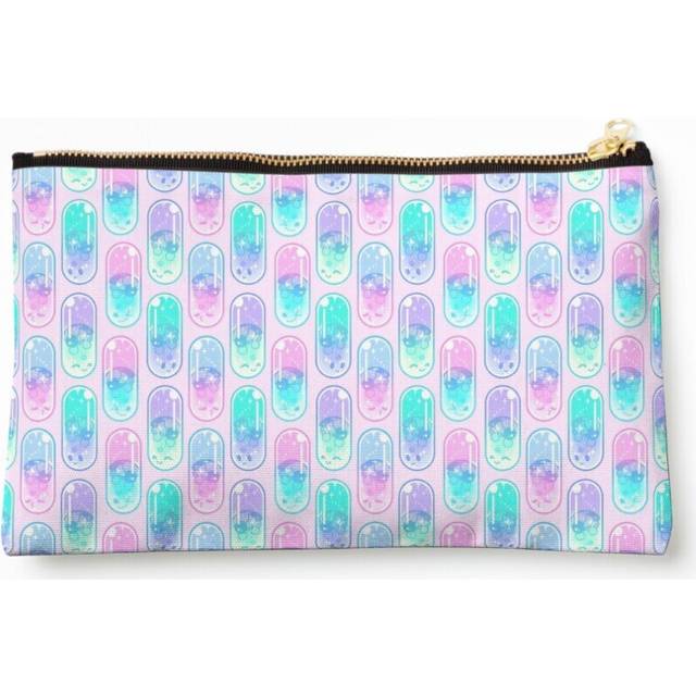 Makeup Bag happy pills Cosmetic Organizer Tyvek Paper Bags Zipper Pouch