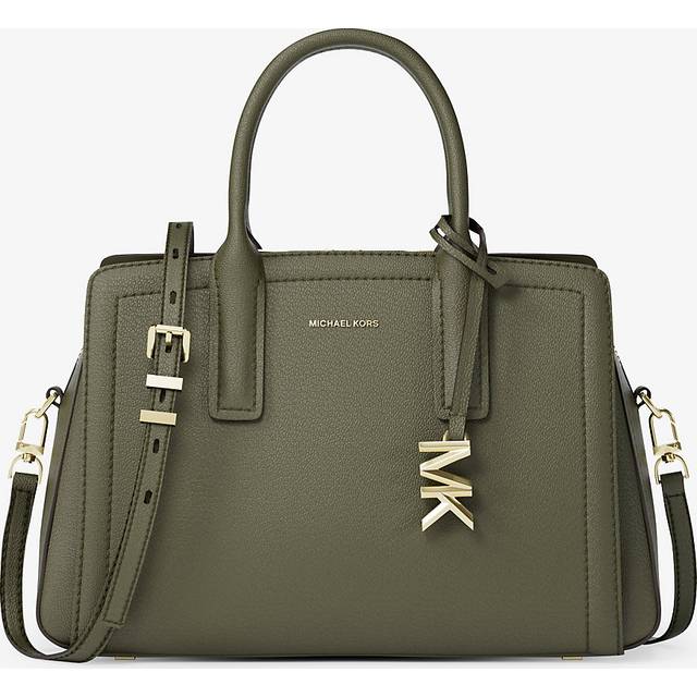 MK Laila Small Pebbled Leather Satchel - Green - Michael Kors - ONE SIZE