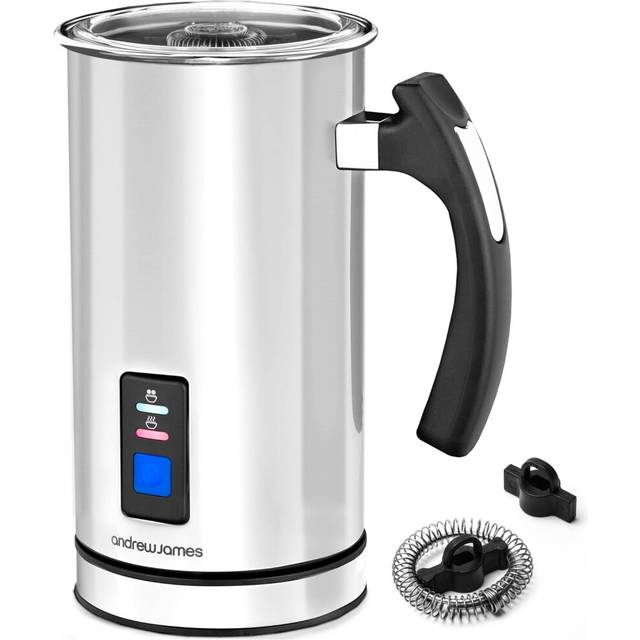 Andrew James Multi-Functional Electric Milk Frother & Milk Steamer, 500W 300ml 5 Functions 1 Touch Operation, Non-Stick, Hot Chocolate Heater, Milk