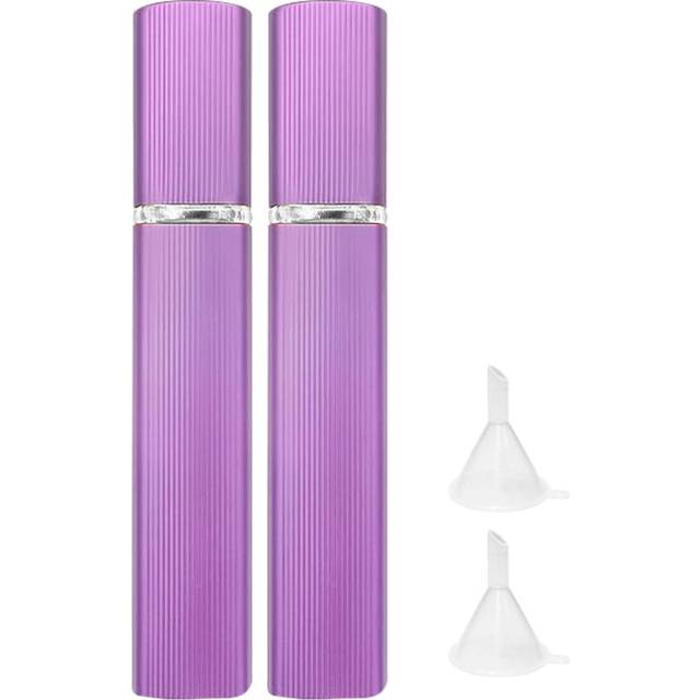 2pcs 12ml Portable Perfume Spray Bottles Travel Perfume Atomizer Bottle Empty Bottles with 2pcs Funnel- Purple