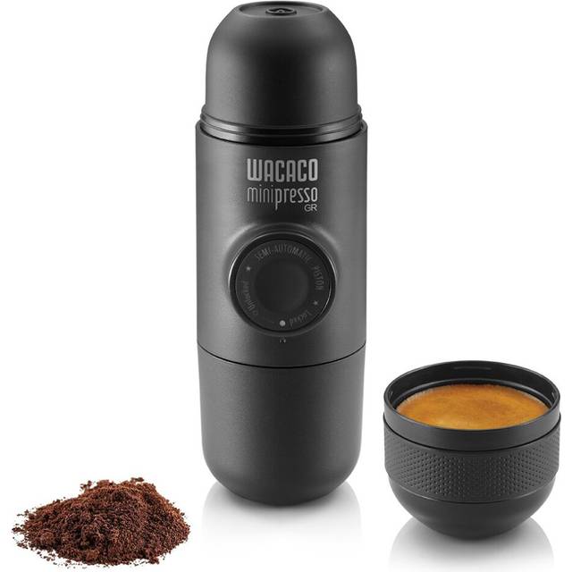 WACACO Minipresso GR, Portable Espresso Machine, Compatible Ground Coffee, Small Travel Coffee Maker, Manually Operated from Piston Action