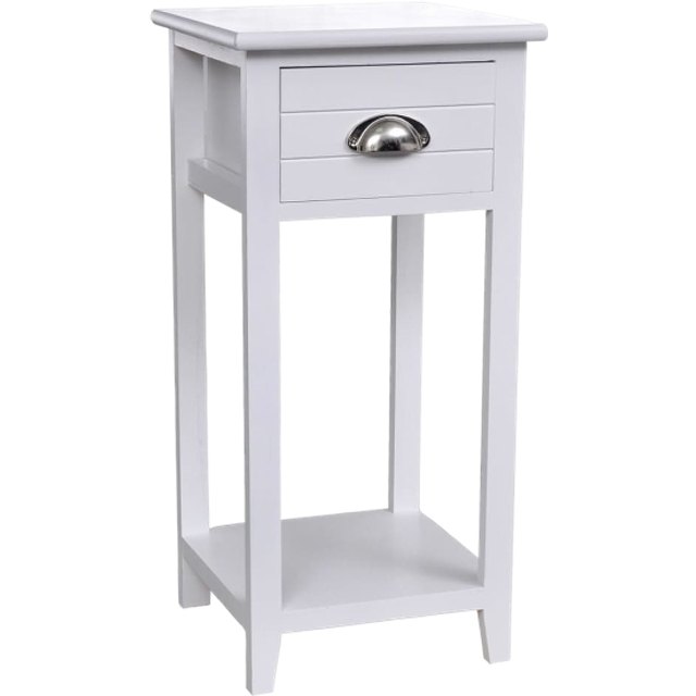 Vidaxl Nightstand With 1 Drawer White, White