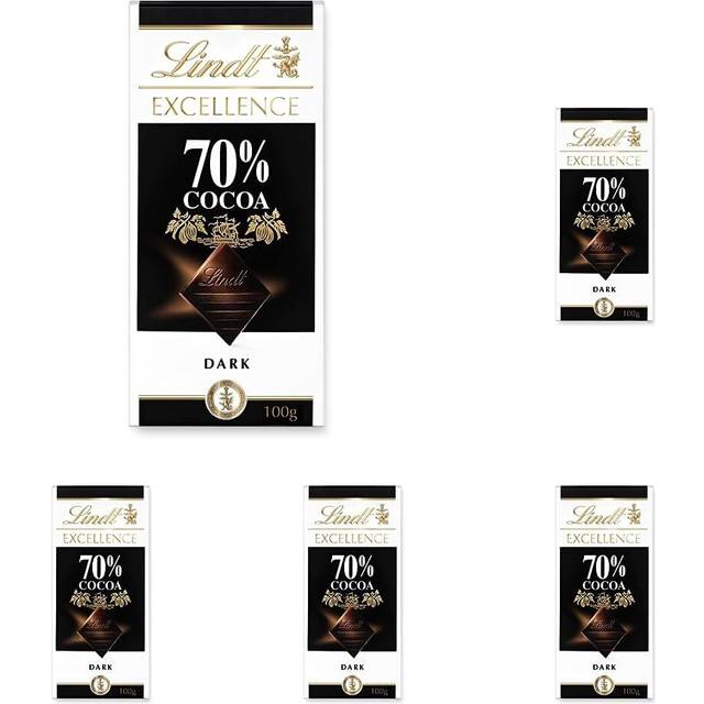Lindt EXCELLENCE Dark 70% Cocoa Chocolate Bar - 100 g (Pack of 5)