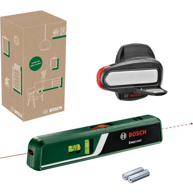 Bosch laser spirit level EasyLevel with wall mount (laser line for flexible alignment on walls and laser point for easy height transfer, in E-Commerce
