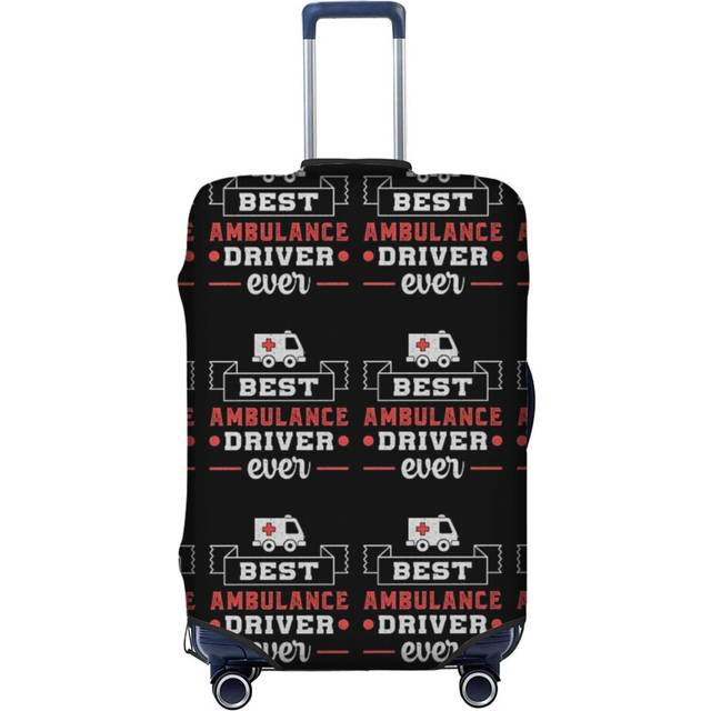(Best Ambulance Driver Ever Paramedic Emergency_6073) Travel Luggage Cover for Suitcases Bag Protector Washable Baggage Case- Fits 18-32 Inch