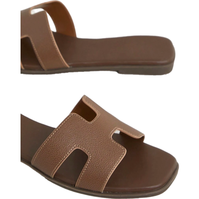 SHEIN All-Time Bestseller Women&#39;s Luxe-Inspired Harness Cutout Open Toe Minimalist Palm Print Pu Dark Olive Slides Spring Shoes Vacation Shoes Casual Shoes