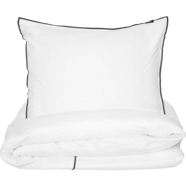 Alexandria Påslakanset Satin Vit/Grå 150x210