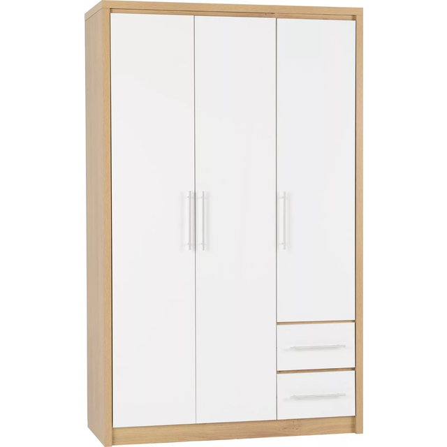 Particle board 2-drawer wardrobe white/oak