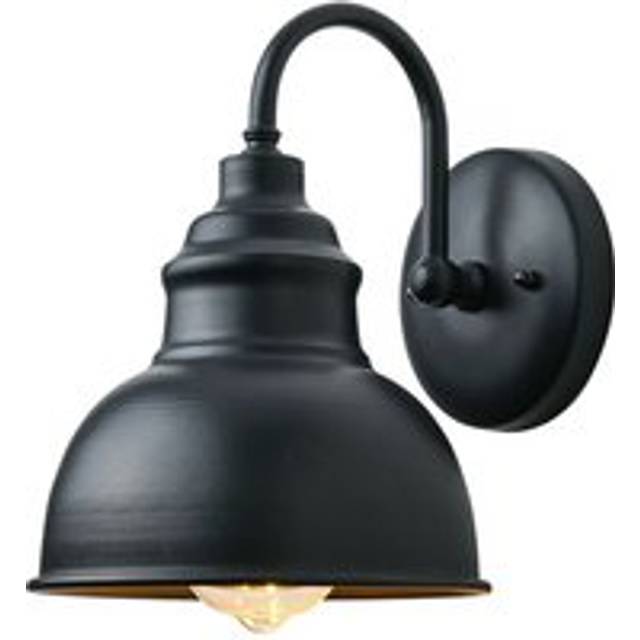 Vintage Wall Sconce Gooseneck Barn Flat Light Industrial Farmhouse Outdoor Waterproof (Black)