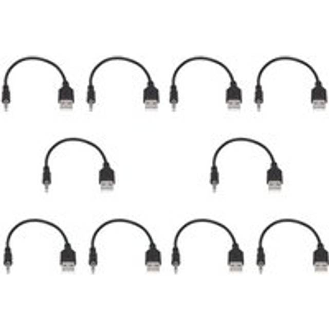 10X 3.5mm Audio aux Jack usb 2.0 Male Charger Cable Adapter Cord for Car MP3