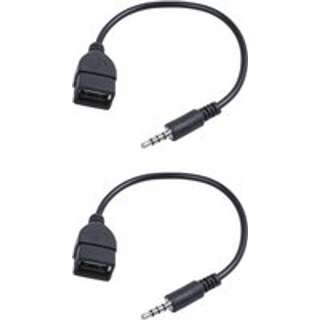 Tlily - 2X usb Socket, 3.5mm Jack Plug for Audio Data and Charging Cable