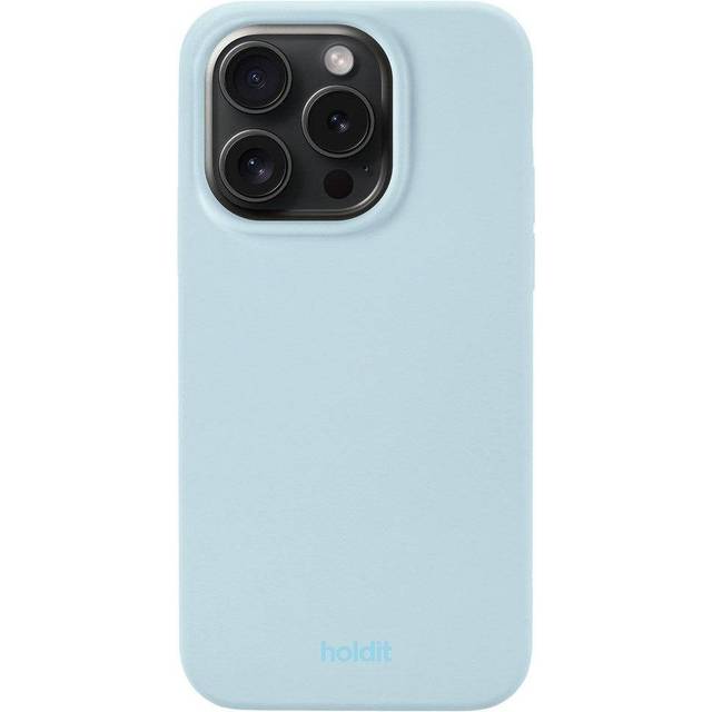 Holdit Silicone iPhone 15 Pro fodral (mineralblått)