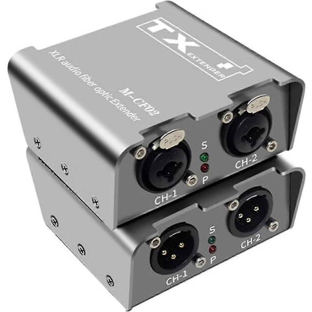 (As show, One size) 2 Way XLR Audio Fiber Optical Extender Transceiver Receiver Up to 20km 2 CH XLR Balanced Audio Fibe