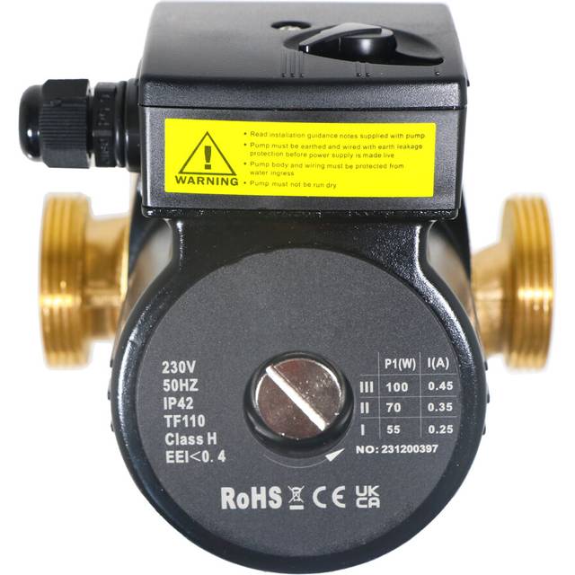 Hot Water Circulator Pump Universal Bronze Circulation System (45W, 230V, 50Hz, 130mm)