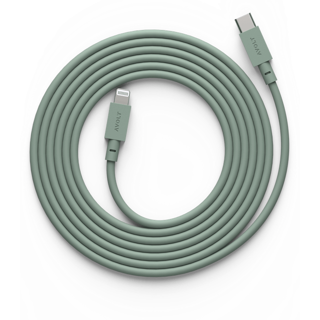 Avolt Cable 1 USB C till Lightning laddkabel 2m Oak Green