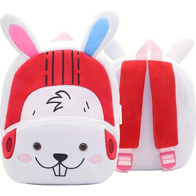(Boxing Rabbit) Cute Animal Plush Backpack for Kids - Zoo Series Early Education Bag