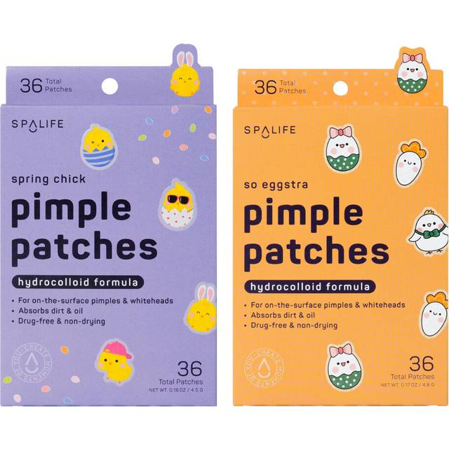 Spalife So Eggstra & Spring Chick Pimple Patch Duo - Hydrocolloid Easter Pimple Patches - Overnight for Acne  Spots  Redness - Cute Easter Skincare Gi