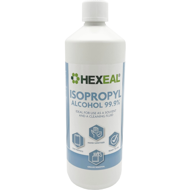 Hexeal 99.9% Isopropyl Alcohol 1L - 1L IPA for Sanitising & Cleaning