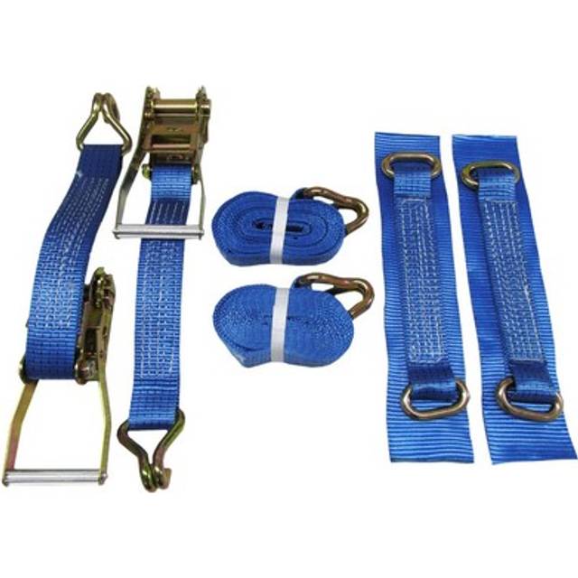 Securefix Direct - Recovery Ratchet Strap Set 50MM x 4M x2 (Oval Links Alloy Wheel Tie Down Trailer Kit)