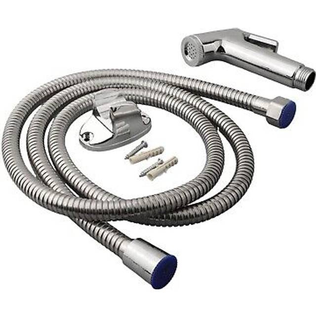 Chrome bidet shattaf douche spray with metal hose refreshing and cleansing