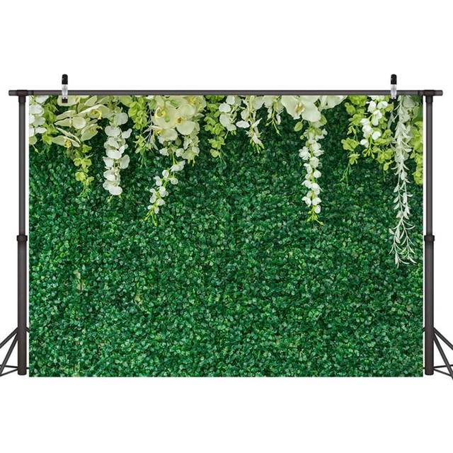 Greenery Backdrop with Flowers Green Leaf White Flower Photo Backdrops Bridal Shower Backdrop for Wedding Backdrops Reception Ceremony Birthday