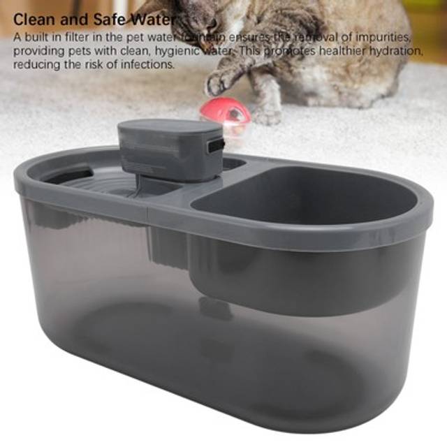 Cat Water Fountain And Food Bowl 4.5l High Capacity Easy To Clean Pet Drinking