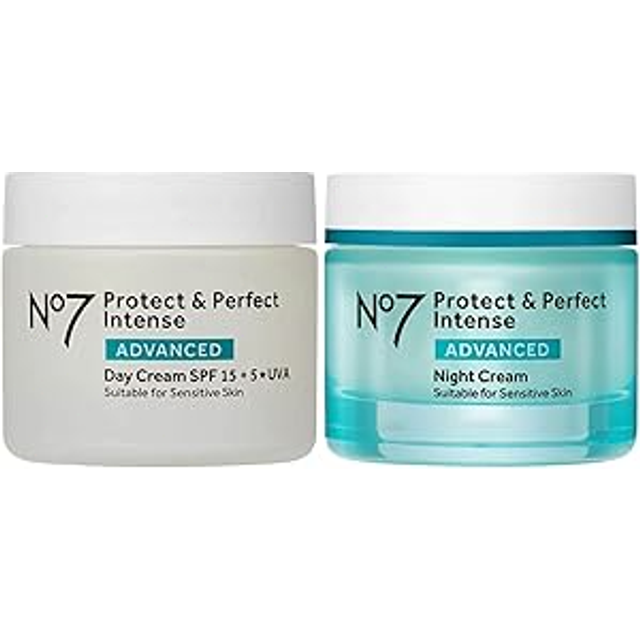 (Twin Pack) No7 Protect & Perfect Day & Night Cream Bundle Set (50ml each)
