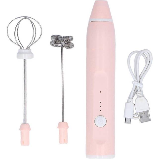 (As show, One size) Cordless Electric Milk Frothers Automatic Cream Blender with 2 Eggbeater Heads for Coffee Drinking Shop B