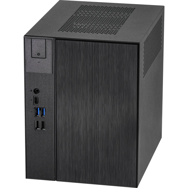 Asrock DeskMeet B760 Barebone PC Mini ITX LGA1700 (B760) 4x DDR4 3x SATA 2x M.2 VGA HDMI DP USB-C 500W PSU - No CPU RAM Storage or O/S