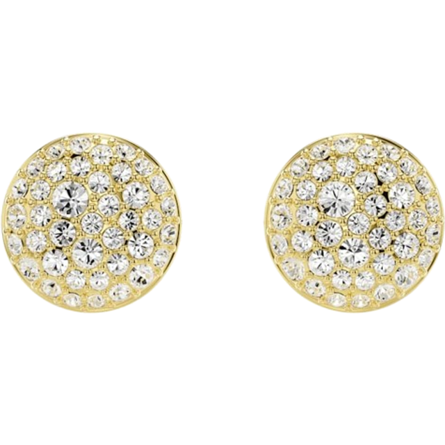 Swarovski Meteora White Crystal Gold-Tone Plated Stud Earrings