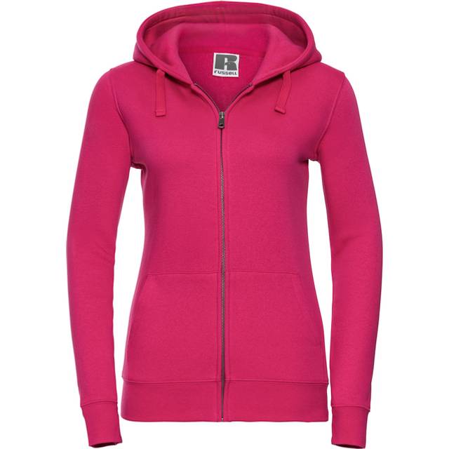 Russell Athletic Womens Ladies Premium Authentic Zipped Hoodie (3-Layer Fabric) (Fuchsia) - Size X-Small