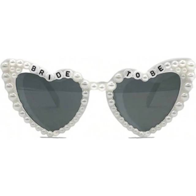 SHEIN 6pcs/2pcs/1pc Bride To Be Pearl Heart Wedding Party Glasses For Bachelorette Party Bride Bridesmaid Favors, Elegant Bridal Wedding ,Bridal Party Propo