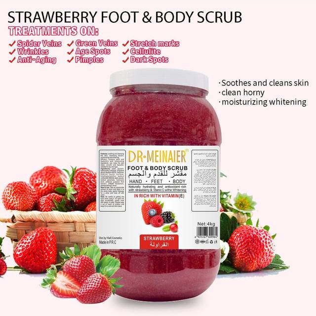 (Strawberry) Vitamin C scrub smooth body exfoliation whole body scrub salt