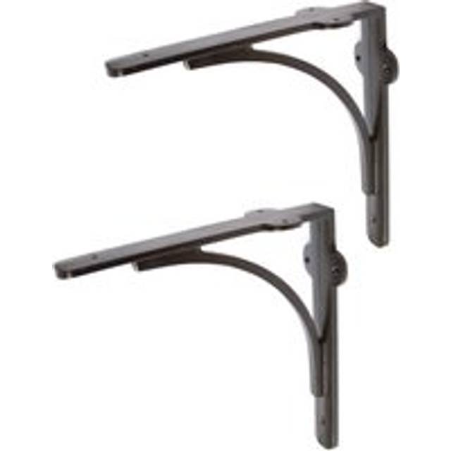 Curved Iron Shelf Bracket - D205mm - Pack of 2 - Black - 1000mm x 1000mm