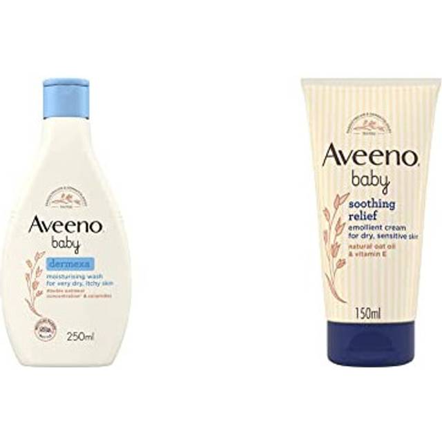 AVEENO Baby Dermexa Moisturising Wash 250 ml & Soothing Relief Emollient Cream 150ml