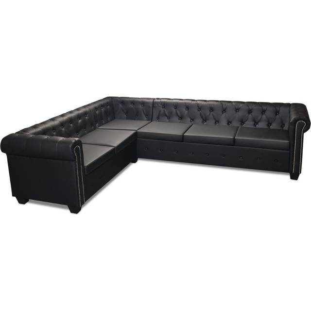 vidaXL Chesterfield Black Sofa 260cm 6 personers